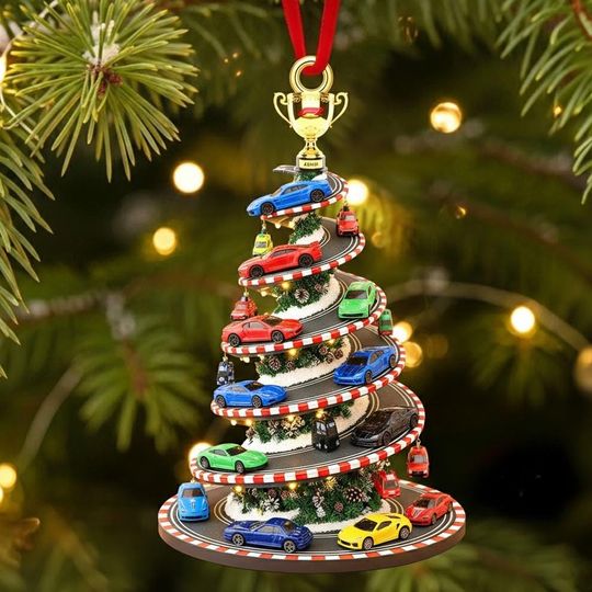Discover Personalized Gifts For Racing Cars Lovers Christmas Acrylic Ornament,  Christmas Tree Ornament Family 2025, Custom Acrylic/Wooden Ornament