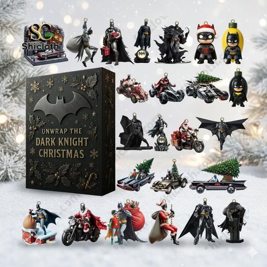 Discover Dark Hero 24 Acrylic Ornaments Set, Superhero Night Guardian Christmas Tree Hanging Decor, Unique Gift for Comic Fans 2025 Holiday