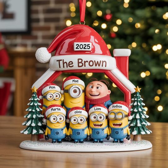 Discover Custom Family Minions Ornament, Personalized Acrylic Christmas Decoration, Holiday Keepsake, Unique Christmas Gift 2025