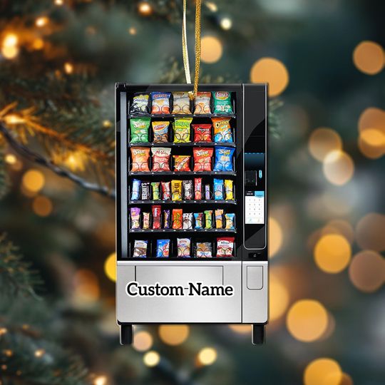 Custom Vending Machine Christmas Ornament  Unique Acrylic Ornament Gift For Dad Or Office Friends Christmas 2025 Ornament