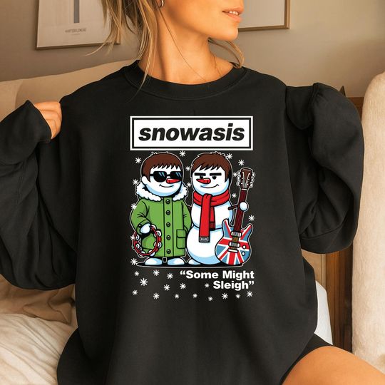 Discover Snowasis Christmas Jumper, Funny Holiday Music Band Hoodie, Music Lover Christmas T-Shirt, Snowman Singers Band Top