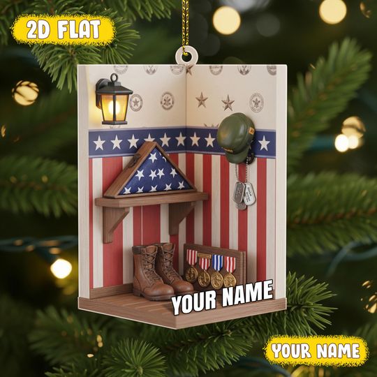 Discover Personalized Veteran Christmas Ornament, Gift For Navy Mom, Veteran Keepsake, Navy Mom Gift, Veteran Xmas Decor, Veteran 2D Flat Ornament