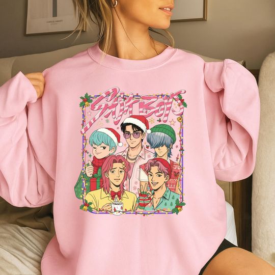 Kpop Saja Boys Sweatshirt | Huntrix Unisex Sweater |  Pop Boys Christmas Shirt | Unisex Adult and Child Xmas Jumper Tshirt Saja Boys Costume