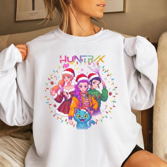 Kpop Demon Hunters Sweatshirt, Huntrix Girl T-Shirt, Kpop Idol Group Shirt, Mira, Rumi, Joey, Demon Hunter Merch, Fan Gift