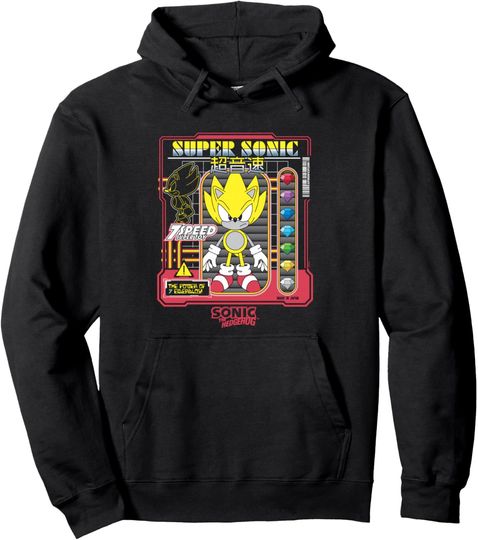 Discover Sonic The Hedgehog Super Sonic Vintage Kanji Poster Pullover Hoodie