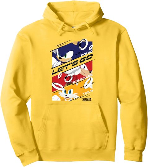 Discover Sonic The Hedgehog Knuckes And Tails Let's Go Poster Pullover Hoodie