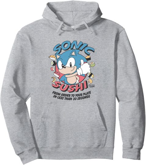 Discover Sonic The Hedgehog Sonic Sushi Less Than 30 Seconds Vintage Pullover Hoodie