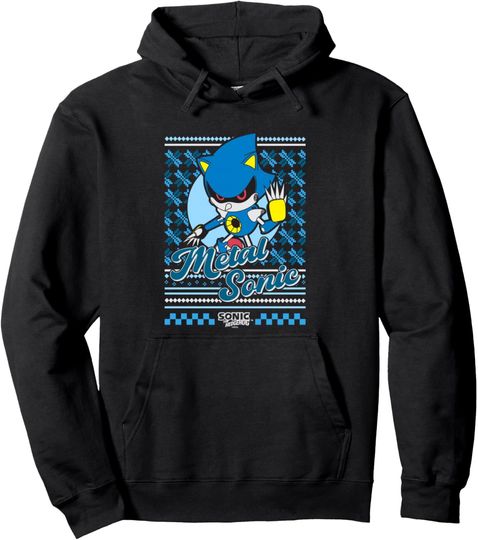 Discover Sonic The Hedgehog Christmas Metal Sonic Ugly Sweater Pullover Hoodie
