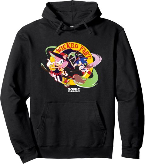 Discover Sonic The Hedgehog Halloween Wicked Fast Witch Costumes Pullover Hoodie