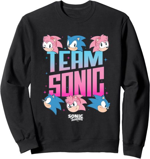 Discover Sonic The Hedgehog Team Sonic Amy Rose Retro Logo Sweatshirt