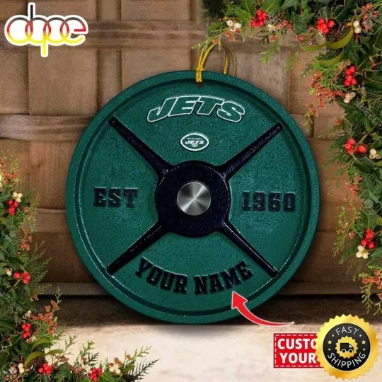 Discover Personalized New York Football Jets Team Christmas Ceramic Ornament Gift