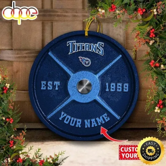 Discover Personalized Tennessee Football Titans Team Christmas Ceramic Ornament Gift