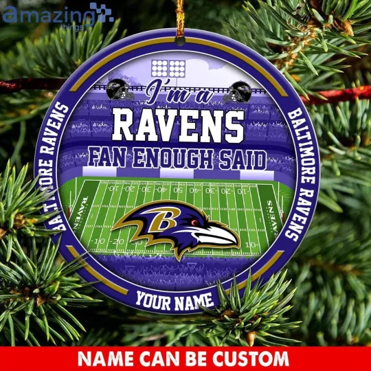 Discover Personalized Baltimore Football Ravens Team Christmas Ceramic Ornament Gift