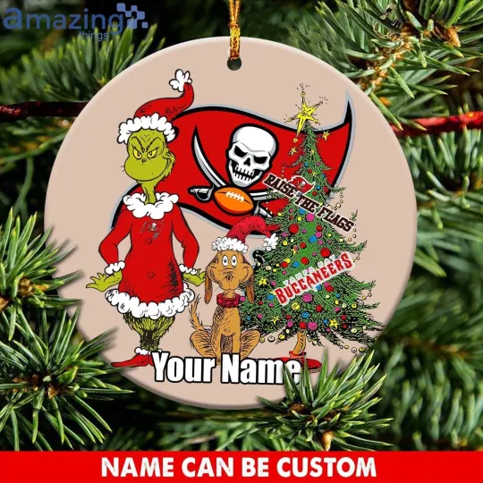 Personalized Tampa Bay Football Buccaneers Team Christmas Ceramic Ornament Gift