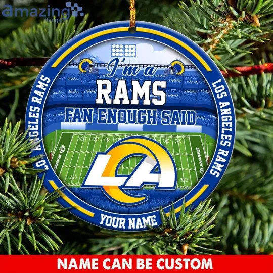 Discover Personalized Los Angeles Football Rams Team Christmas Ceramic Ornament Gift