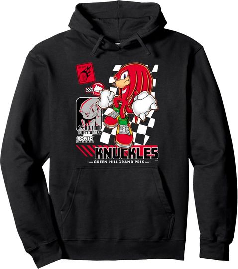 Discover Sonic The Hedgehog Knuckles No Time For Games Poster Pullover Hoodie