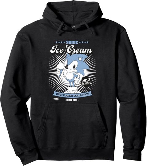 Discover Sonic The Hedgehog Sonic Ice Cream Best In Town Vintage Pullover Hoodie