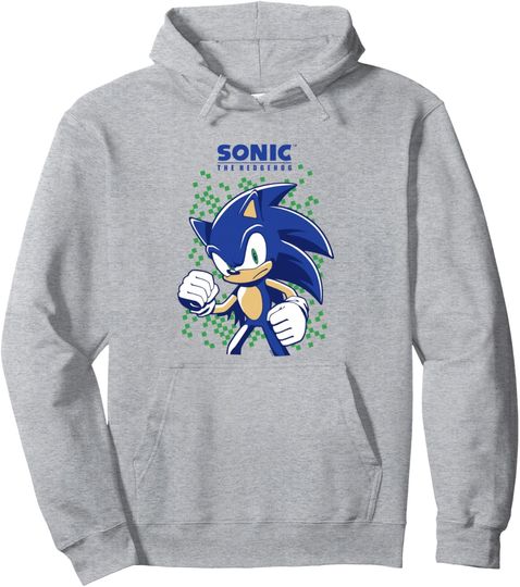 Discover Sonic The Hedgehog Green Pixel Background Epic Shot Pullover Hoodie