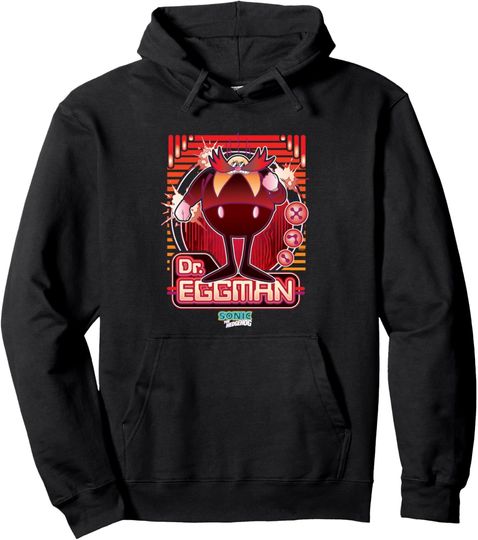 Discover Sonic The Hedgehog Dr. Eggman Furious Portrait Retro Pullover Hoodie