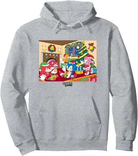 Discover Sonic The Hedgehog Christmas Together For The Holidays Shot Pullover Hoodie
