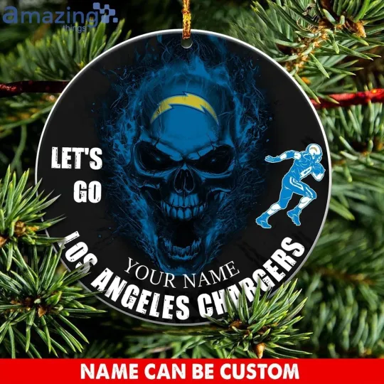 Discover Personalized Los Angeles Football Chargers Team Christmas Ceramic Ornament Gift
