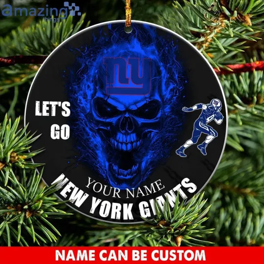 Discover Personalized New York Football Giants Team Christmas Ceramic Ornament Gift