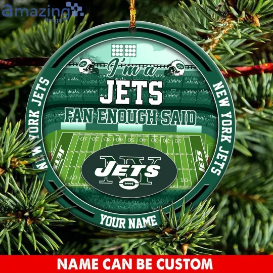 Discover Personalized New York Football Jets Team Christmas Ceramic Ornament Gift