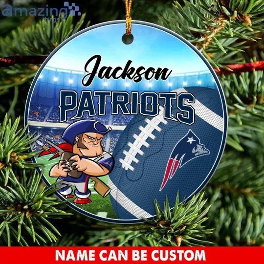 Discover Personalized New England Football Patriotss Team Christmas Ceramic Ornament Gift