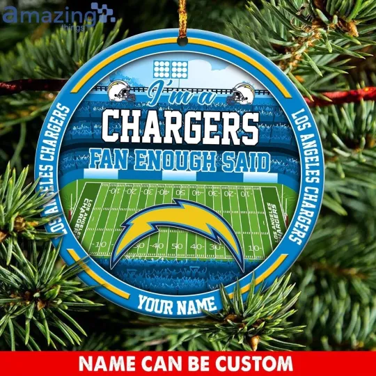 Discover Personalized Los Angeles Football Chargers Team Christmas Ceramic Ornament Gift