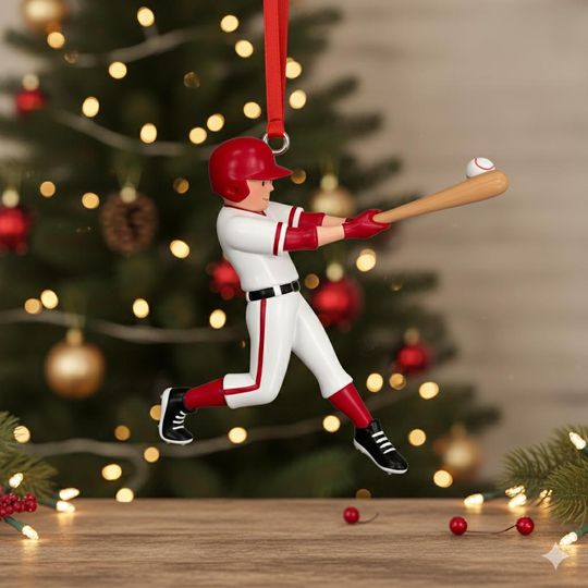 Discover Personalized Baseball Player Ornament, Acrylic Team Gift