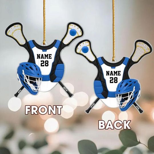 Discover Personalized Lacrosse 2D Flat Ornament 2025, Custom Jersey Number & Name, Sports Christmas Gift for Players, Team Fans 2025