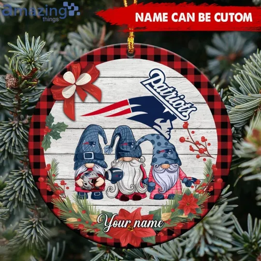 Discover Personalized New England Football Patriotss Team Christmas Ceramic Ornament Gift