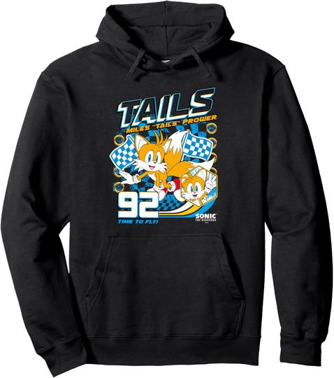 Discover Sonic The Hedgehog Miles 'Tails' Prower 92 Racing Poster Pullover Hoodie