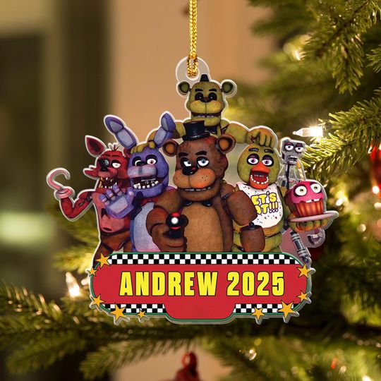 Custom FNAF Acrylic Ornament Christmas, Halloween, Custom FNAF Ornament, Decor Acrylic Ornament, Custom name + Year