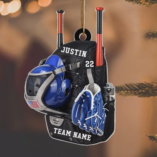 Discover Personalized Acrylic Baseball Ornament: Custom Name & Number Christmas Keepsake