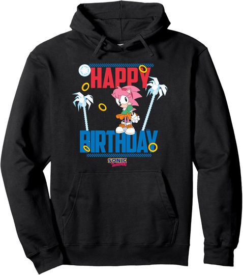 Discover Sonic The Hedgehog Birthday Happy Birthday Amy Big Poster Pullover Hoodie