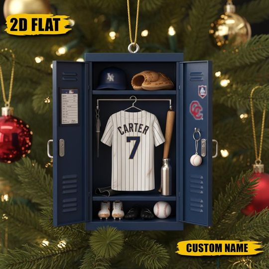 Discover Personalized Baseball Christmas Ornament, Gift For Baseball Lovers, Baseball Keepsake, Baseball Decor, Baseball 2D Flat Ornament