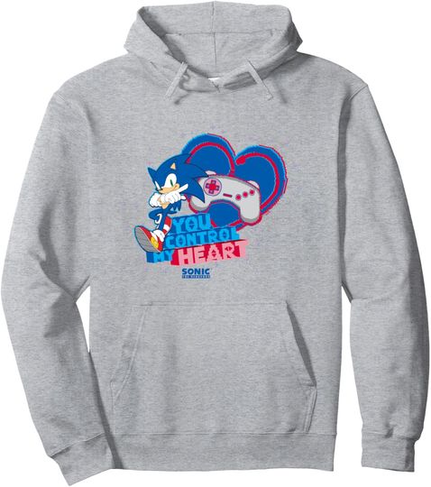 Discover Sonic The Hedgehog Valentine's Day You Control My Heart Logo Pullover Hoodie