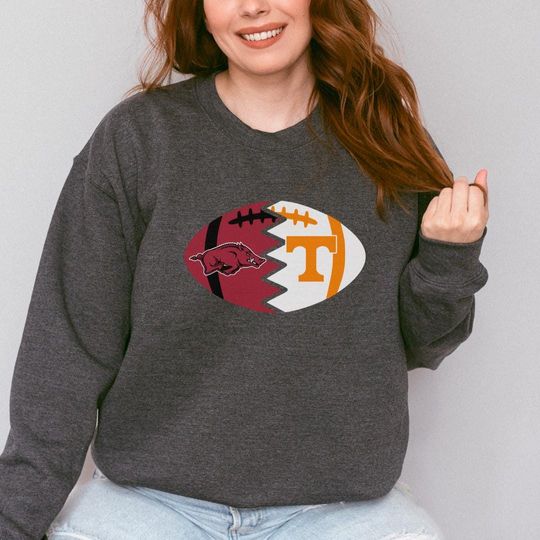 Discover Split Football Sweatshirt for Families, Two-Team House Divided Shirt, Sports Gift for Football Fans