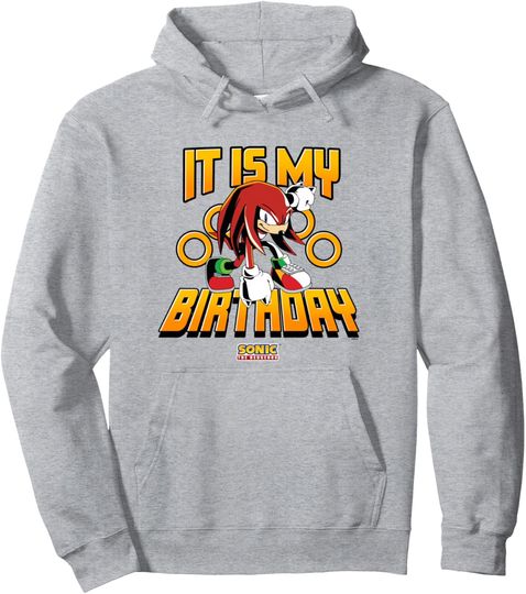 Discover Sonic The Hedgehog Birthday It Is My Birthday Knuckles Logo Pullover Hoodie