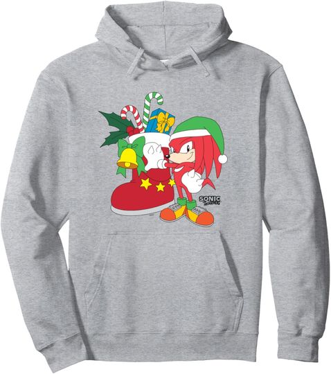 Discover Sonic The Hedgehog Christmas Knuckles The Echidna Presents Pullover Hoodie