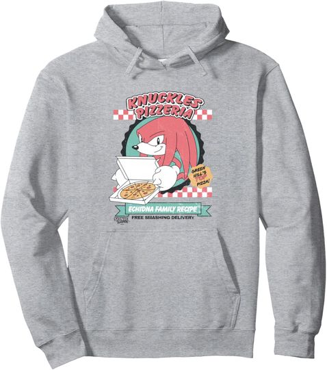 Discover Sonic The Hedgehog Knuckles Pizzeria Vintage Restaurant Ad Pullover Hoodie