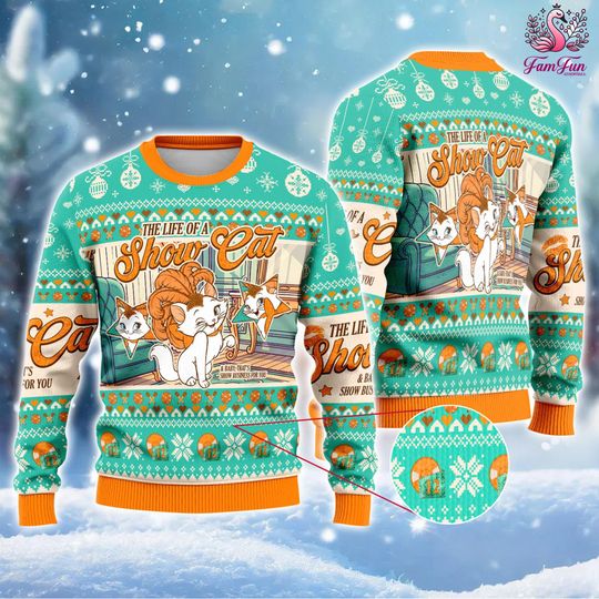 Discover The Life of A ShowCat Ugly Christmas Sweater, Baby That's Show Business For You