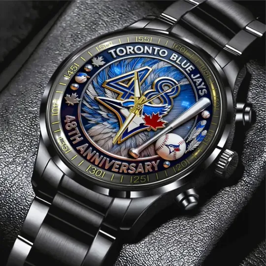 Blue Jays 48th Anniversary Black Stainless Steel Watch
