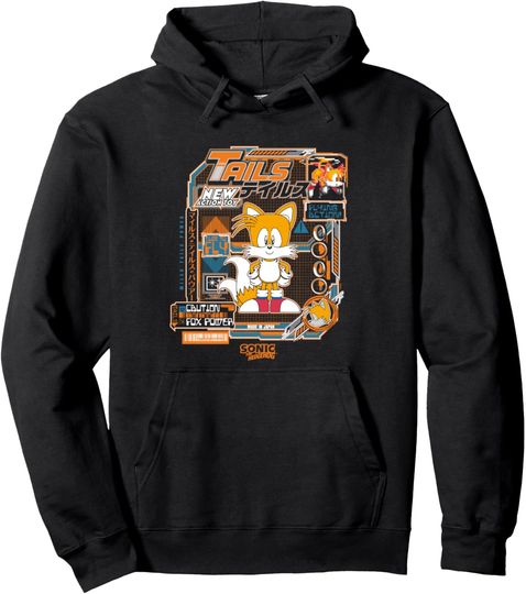 Discover Sonic The Hedgehog Tails Vintage Kanji Poster Pullover Hoodie