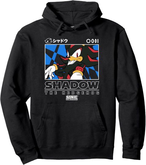 Discover Sonic The Hedgehog Shadow Iconic Kanji Chest Big Portrait Pullover Hoodie