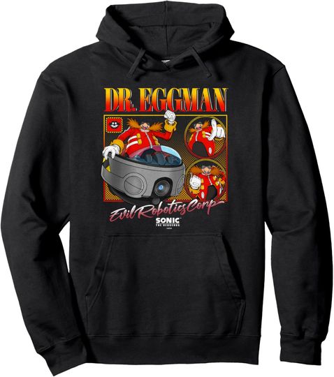 Discover Sonic The Hedgehog Dr. Eggman Evil Robotics Corp Vintage Pullover Hoodie