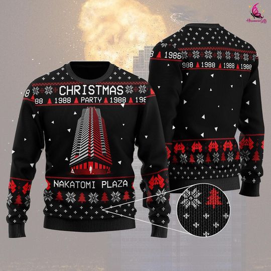 Die Hard | Nakatomi Plaza Ugly Christmas Sweater, Hans Gruber, Die Hard Xmas Sweater