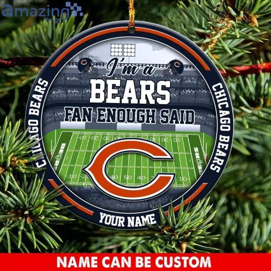 Discover Personalized Chicago Football Bears Team Christmas Ceramic Ornament Gift Decor