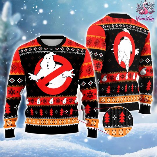 Ghostbusters Christmas Sweater, Ghost Busters Ugly Christmas Christmas Sweater
